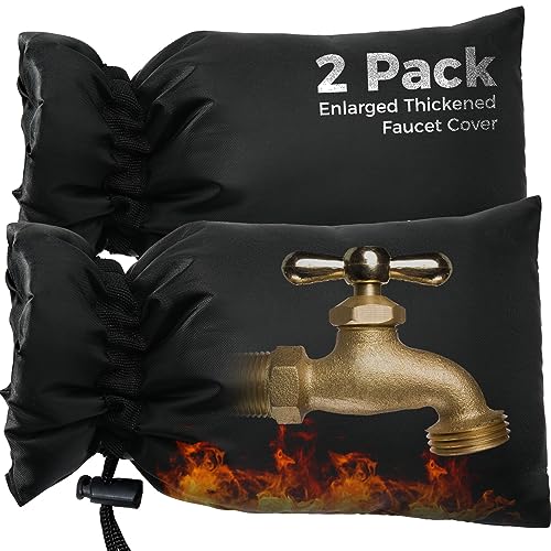 Outdoor Faucet Covers for Winter Freeze Protection, 2 Pack 6.7" x 9.5" Hose Bib Cover, Water Spigot Covers Winter Insulate...