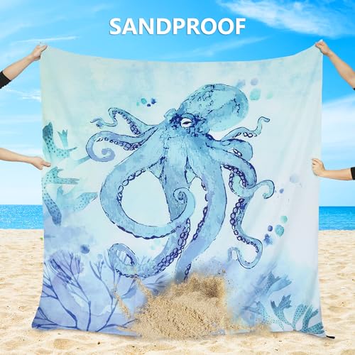 AISPARKY Beach Blanket Waterproof Sandproof Extra Large Beach Mat 79" X 83"/120"x108" for 2-8 Adults Quick Drying Durable ...