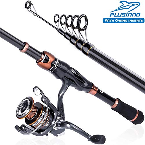 PLUSINNO Telescopic Fishing Rod and Reel Combo(1.98M 6.49FT),Fishing Net Fish Landing Net, Durable Nylon Material Mesh, Sa...