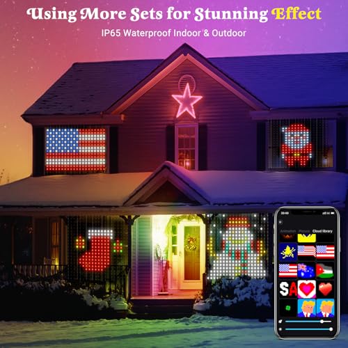 CoziTech Smart Curtain Lights 400 LED, Color Changing LED Curtains Light 6.6 * 6.6 FT, DIY Fairy String Light Curtain for ...