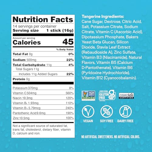 Liquid I.V.® Hydration Multiplier +Immune Support - Tangerine | Electrolyte Powder Drink Mix | 1 Pack (14 Servings)