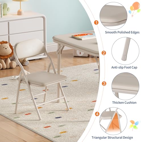 Garvee 3 Piece Boys Girls Folding Table and Chairs Set, Activity Table and Chairs Set for Dining Room,Daycare,Classrooms