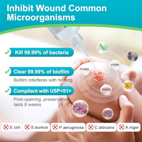 Dimora Skin and Wound Cleanser, OTC First Aid Antiseptic Cleanser,Moistening Absorbent Antibacterial Wound Dressings for C...