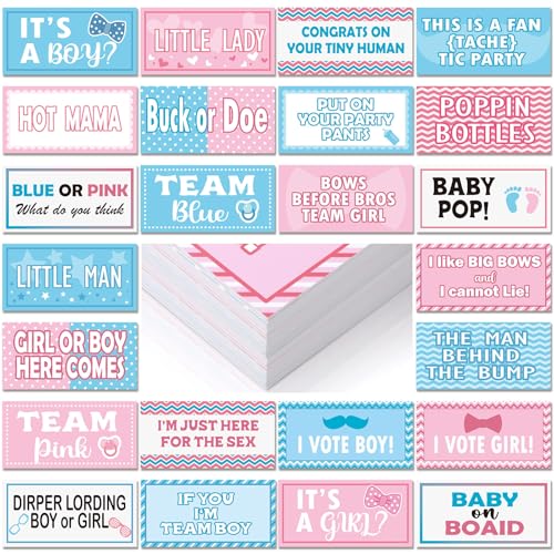 Beeveer 12pcs Baby Shower Photo Booth Props Set Gender Reveal Photo Booth Kit Decorations, Waterproof Multi Color Double S...