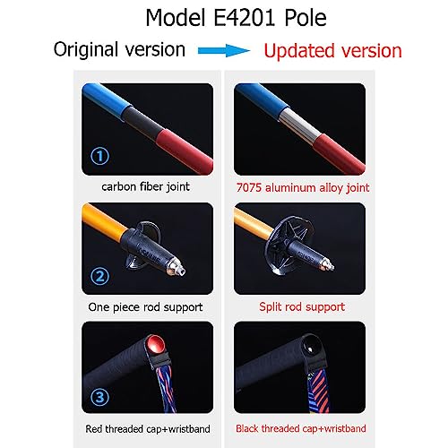 AONIJIE 2 PCS Folding Ultralight Trekking Poles with Extended Non Slip EVA Handle for Quick Locking, Shock Absorbing, Ligh...