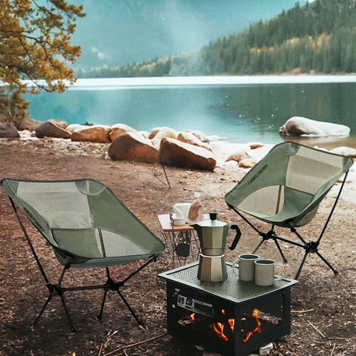 CAMEL CROWN Portable Camping Chair Lightweight Compact Folding Chair Mesh for Outdoor Camp Travel Beach Picnic Festival Hi...