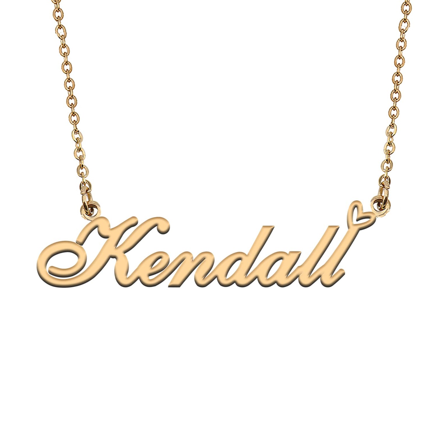 HUAN XUN Kendall Name Necklaces Personalized Stainless Steel Necklace for Women Jewelry for Birthday Anniversary