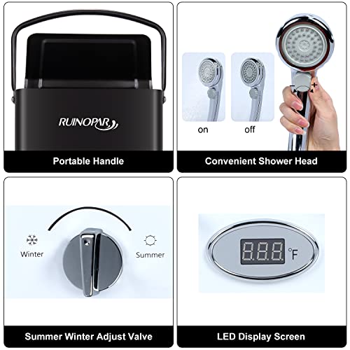 Portable Water Heater Propane Tankless - 6L 1.58GPM RV on demand Hot Gas Outdoor Digital Display Water Heater for Camping,...
