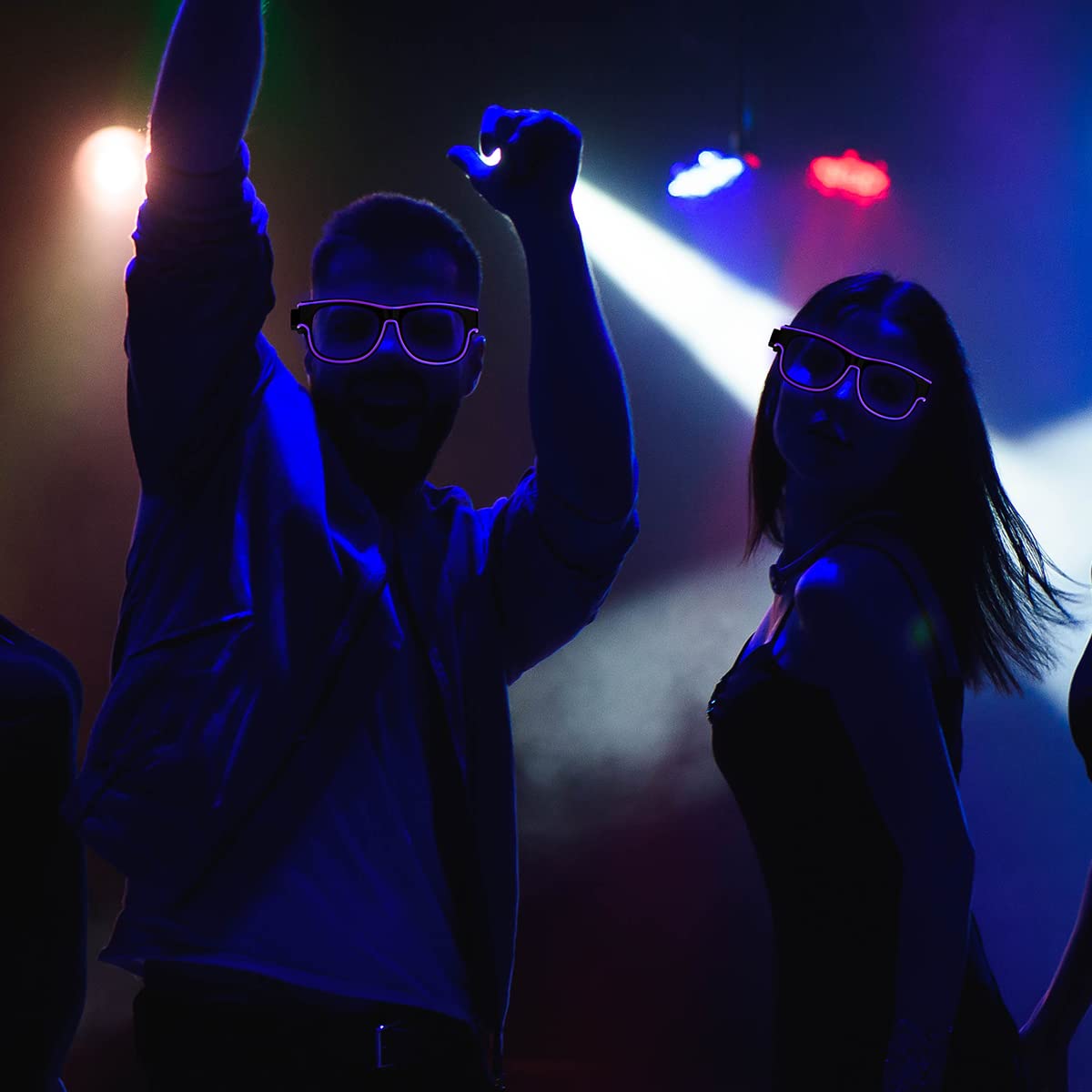 Ainiv Light Up Glasses 3 Flash Modes LED Luminous Glasses Neon Party Glasses Rave Glasses Glow in the Dark for Parties, DJ, EDM, 80s, Halloween, Christmas, Festival, Carnival, Birthday