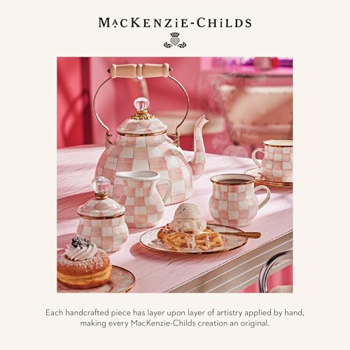 MACKENZIE-CHILDS Wine Cooler, Champagne and Wine Bucket, Ice Bucket, Pink-and-White Rosy Check