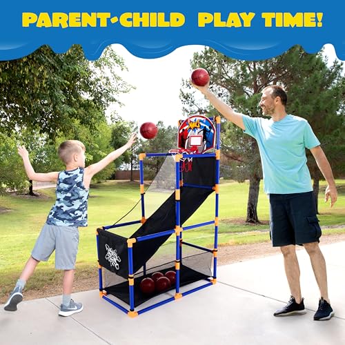 JOYIN Arcade Basketball Game Set with 4 Balls and Hoop for Kids 3 to 12 Years Old Indoor Outdoor Sport Play - Easy Set Up...