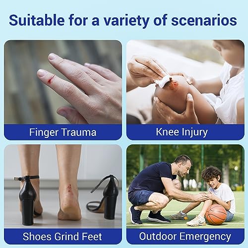 Ourmed Flexible Fabric Bandages with Non-Stick Pad, Latex Free, Rainbow Colors Adhesive Bandage First Aid Wound Care for C...