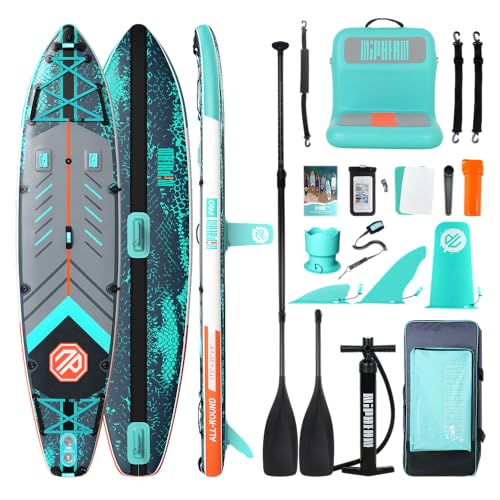 Niphean PRO (Extra Large) Inflatable Paddle Board, 11'6" Stand Up Paddle Board with Pressure Gauge, Inflatable Seat, Multi...