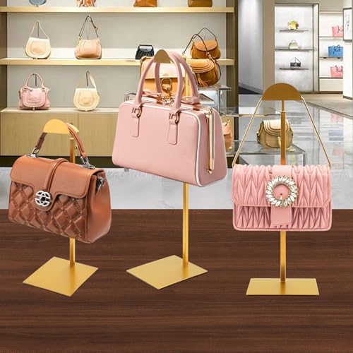 KMtilsh Purse Display Stand,3 Pack stand for purse,Stainless Steel Purse Stands for Display,Height Adjustable Handbag Disp...