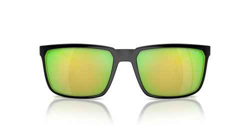 Arnette AN4251 Stripe Sunglasses, Black/Fluorescent Green/Dark Grey Mirrored Green Polarized, 58 mm