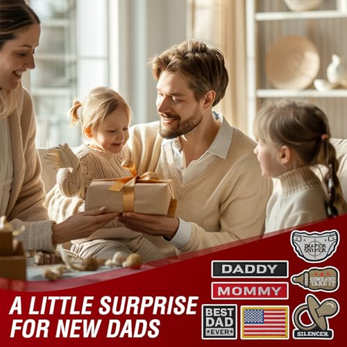 WILDREEDS 7 Pieces Daddy and Mommy Patches, Hook and Loop Tactical Funny Patch for Hats, Diaper Bags, Lunch Bags