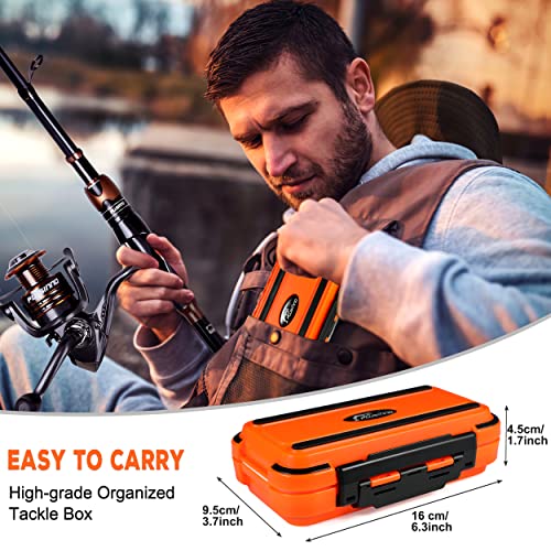 PLUSINNO 253/387pcs Fishing Gear Accessories Kit, Fishing Tackle Box with Tackle Included, Fishing Hooks, Fishing Weights ...