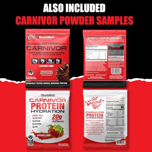 MuscleMeds Carnivor RTD Sampler Pack Ready to Drink Protein, Lactose Free, Sugar Free, Beef Isolate Protein, Muscle Buildi...