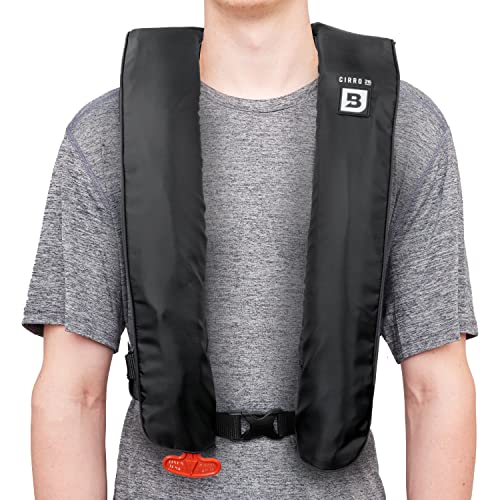 BLUESTORM Cirro 26 Automatic/Manual Inflatable Life Jacket PFD for Adults (Apex Black) | US Coast Guard (USCG) Approved Se...