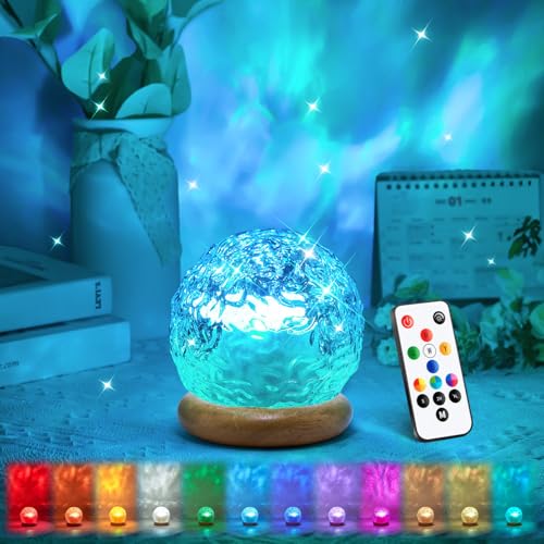 Trendy Valentine's Day Gifts for Teen,18 Colors Northern Lights Projector Mood Lighting,Dimmable Ocean Lamp,Night Light Pr...