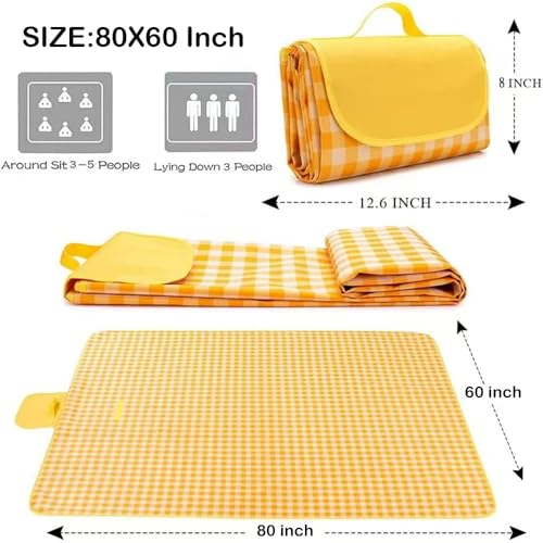 K Y KANGYUN Picnic Blanket | Beach Mat| Picnic Blankets for Indoor and Outdoor, 80" x 60" Sandproof Waterproof Larger Mats...