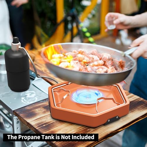 Cofiyard 1-Burner Propane Stove Portable Camping Stove with Carry Strap, Backpacking Camp Stove for Outdoor Cooking, Flic...