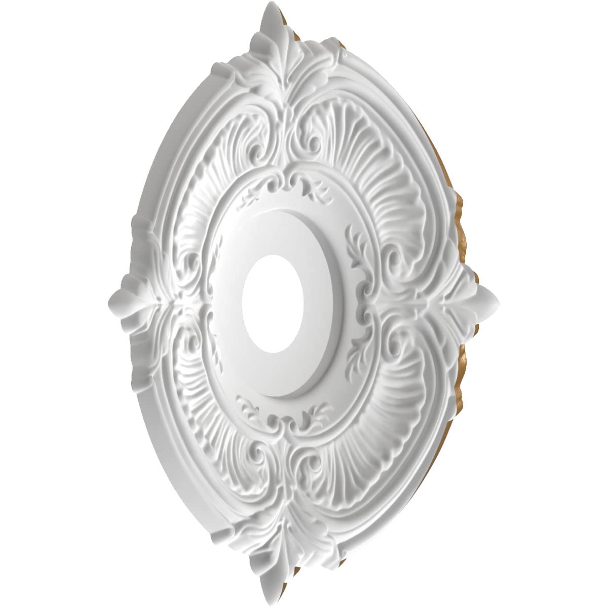 Ekena Millwork Cmp19Atcgh Attica Thermoformed Pvc Ceiling Medallion (Fits Canopies Up To 6 3/4), 19Od X 3 1/2Id X 1P, Metallic G