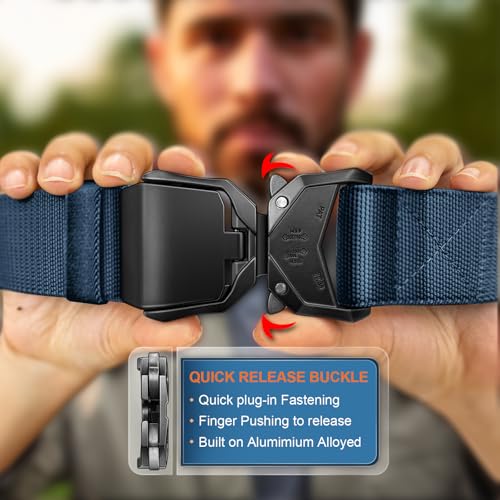 Men's Tactical Belt,Military Rigger Elastic Nylon Belt fo Gift Men Work Heavy Duty 1.5",QUICK RELEASE