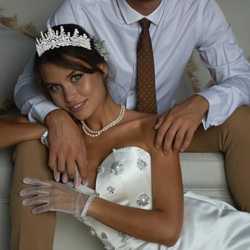 CURASA Silver Tiara and Crowns for Women Crystal Queen Crown, Wedding Tiaras for Bride Princess Crown Headpiece for Bridal...