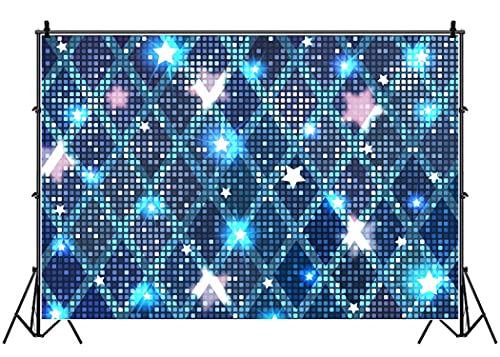 Yeele 7x5ft Neon Lights Backdrop Stage Live Show Discos Photography Background Stars Glitter Light Square Party Club Kids ...
