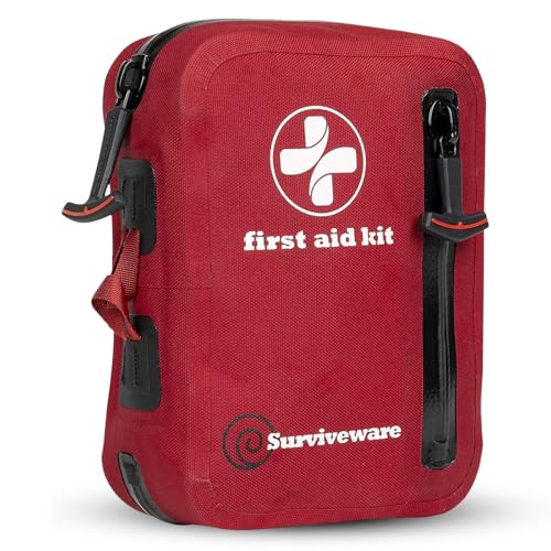 Surviveware 98-Piece Waterproof Premium First Aid & Survival Kit - Comprehensive Emergency Preparedness Gear for Camping, ...