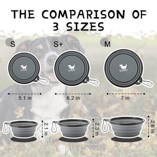 Collapsible Dog Bowls for Travel, 2-Pack Dog Portable Water Bowl for Dogs Cats Pet Foldable Feeding Watering Dish for Trav...
