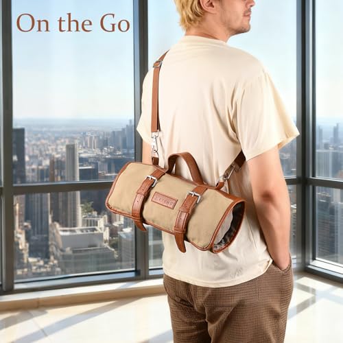 Etens Bartender Travel Kit with Waxed Bag | 22 Piece Bar Set in Roll | Portable Cocktail Tools for Home & Travelling Barte...