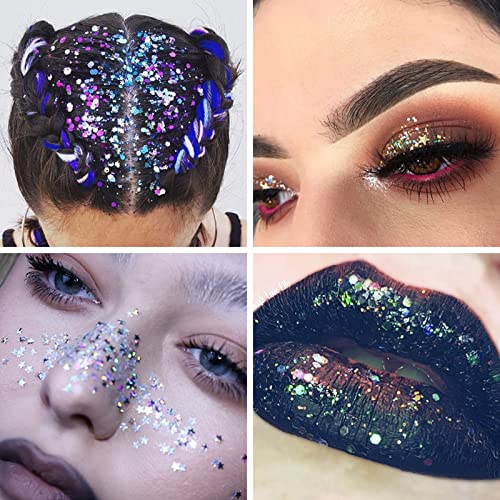 UCANBE Pro Glitter Eyeshadow Palette - Professional 16 Colors - Chunky & Fine Pressed Glitter Eye Shadow Powder Makeup Pal...
