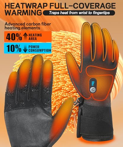 JS LifeStyle Heated Gloves for Men Women,7.4V 3000mAh Rechargeable Wear-Resistant with Touch Screen and Light-Off Design