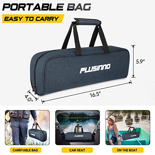 PLUSINNO Fishing Rod and Reel Combos - Carbon Fiber Telescopic Fishing Pole - Spinning Reel 12 +1 Shielded Bearings Stainl...