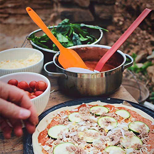 Delidge 4 Piece Silicone Spatulas Heat Resistant 11inch Large Rubber Spatulas for Baking, Cooking, and Mixing Non-Stick Flexible Seamless Spatula with Stainless Steel Core