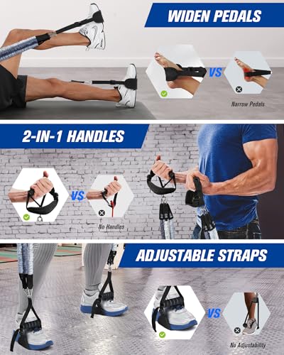 Upgraded Pilates Bar Kit with Resistance Bands Natural Latex for Women & Men, Heavy-Duty Stainless Steel Multifunctional Y...