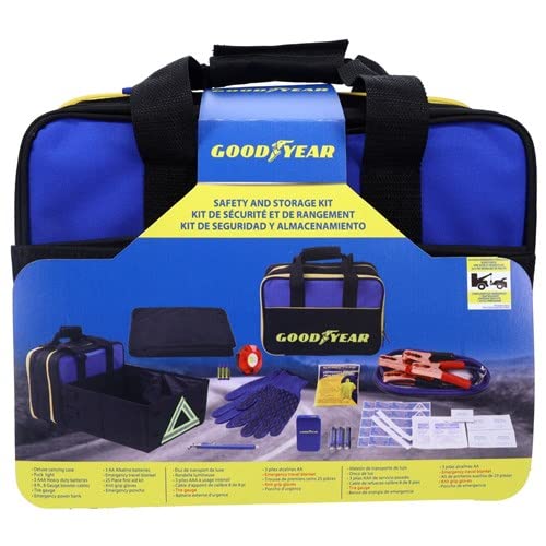 Goodyear GY5011 Safety and Storage Kit 2 in 1 Car Accessories for Women and Men, First Aid Roadside Assistance Kit