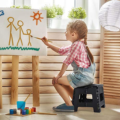 ACSTEP Folding Step Stool 9'' Tall Kids Step Stool Holds Up to 300 lb Plastic Foldable Step Stools for Kids Non-Slip Surfa...