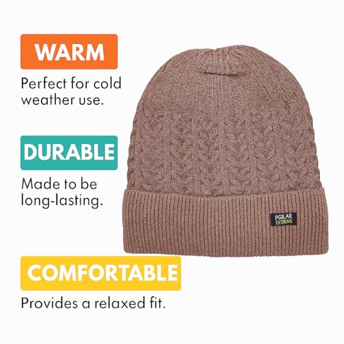 Polar Extreme Men's Sherpa-Lined Knit Winter Hat – Warm, Gift for Dad, Cold Weather
