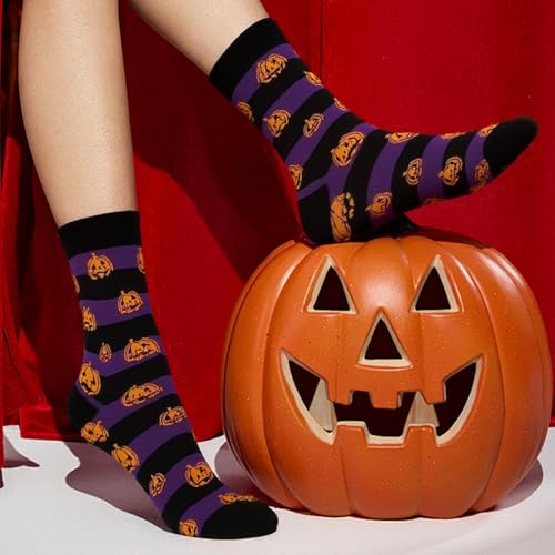 Halloween Socks,Unisex Crew Novelty Socks,Festive Design,Holiday Costume Party Wear