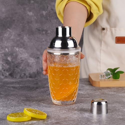 JNWINOG Professional 14.37 oz Cocktail Shaker – Durable Stainless Steel Martini Mixer, Leak-Proof & Dishwasher Safe, Ergon...