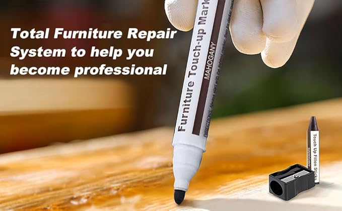 Wooden Furniture Floor Scratch Repair Markers and Wax Sticks for Stains, Scratches, Wood Floors, Tables, Desks, Carpenters, Bedposts, Touch Ups, and Cover Ups (Set of 13)