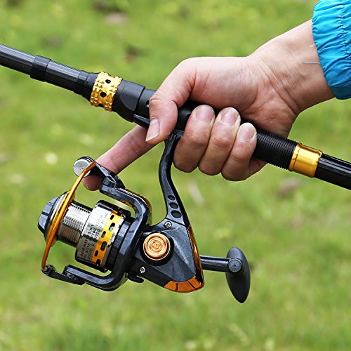 Sougayilang Fishing Rod Reel Combos Carbon Fiber Telescopic Fishing pole with Spinning Reel for Travel Saltwater Freshwate...