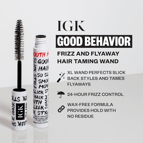 IGK Good Behavior Frizz & Flyaway Hair Taming Wand – Lightweight Gel Control Stick for Smooth, Sleek Hair, Anti-Frizz Styl...