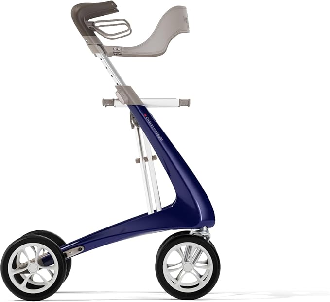 byACRE Ultralight Carbon Fiber Rollator with Backrest, Blue