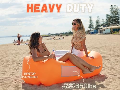 WEKAPO Inflatable Couch Air Lounger Chair - Camping & Beach Accessories, Portable Blow up Sofa for Hiking, Lawn, Indoor/Ou...