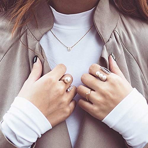Baydurcan Pearl Necklace Pearl Pendant Chain Necklace with Message Card Birthday Gift Card Necklace(Pearl)