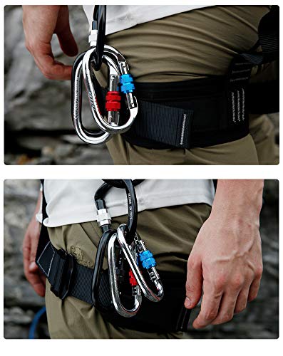 Heavy Duty Locking Climbing Carabiner Clip CE Rated 25 kN 5600 LB Rugged Terrain Approved Industrial Strength Twist Lock C...
